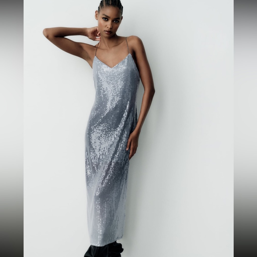 Zara limited edition celeb style sequin dress you cannot miss - Picture 2 of 8